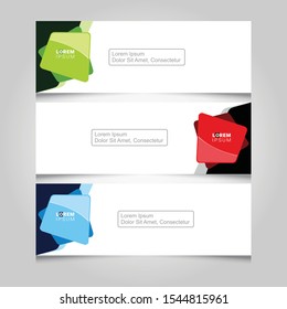 Set of abstract horizontal web banner templates