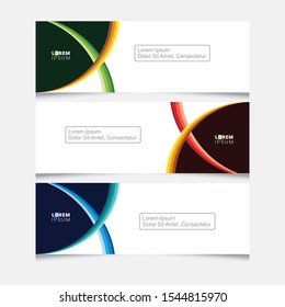 Set of abstract horizontal web banner templates
