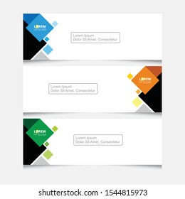 Set of abstract horizontal web banner templates