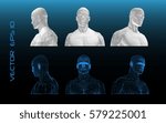 Set of abstract human heads