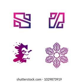 set abstract icon or logo symbol
