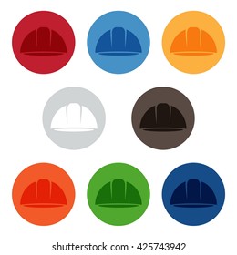 Set of abstract icon vector design template of worker helmet