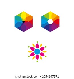 A set of abstract icons