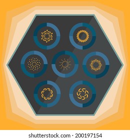 Set of abstract icons for design and web elements.design icon