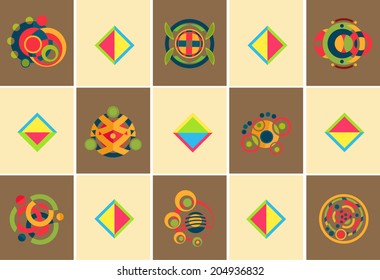 Set of abstract icons for design and web elements