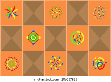 Set of abstract icons for design and web elements
