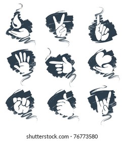 a set of abstract icons - hands