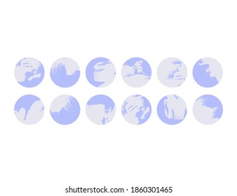 Set of abstract icons for Highlights of story covers. For bloggers on social networks. Hand drawn vector illustration.