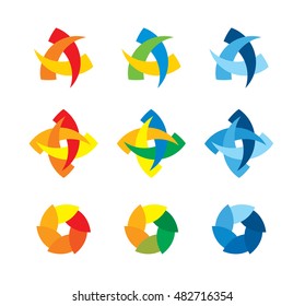 Set of abstract icons for logo design