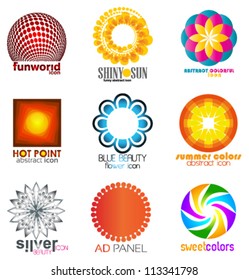 set of abstract icons, logos