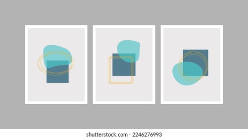 Set of Abstract illustration Circle for Wall Decoration, Postcard, Social Media Banner Background. Modern Abstract Painting Artwork. Vector Pattern for interior ,wall decoration