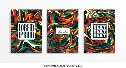 Conjunto de ilustraciones abstractas con colores únicos. Para folletos, folletos, pancartas, anuncios.