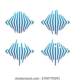 Set of abstract images of audio waves design 