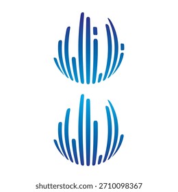 Set of abstract images of audio waves design