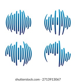 Conjunto de Imágenes abstractas de diseño de ondas de audio 