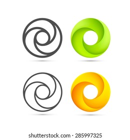 Set of abstract Infinite loop template, Infinite loop icon, Logo spiral set, Vector Illustration