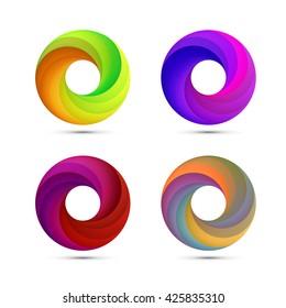 Set of abstract Infinite loop template. Color circle. Circle logo. Vector Illustration