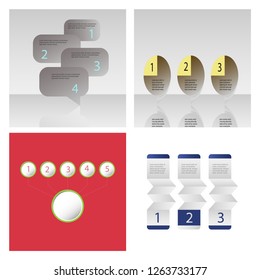 Set of Abstract infographics number options template. Vector illustration. Can be used for workflow layout, diagram, business step options, banner, web design.