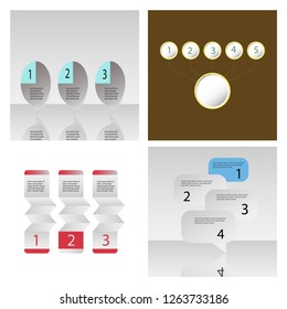 Set of Abstract infographics number options template. Vector illustration. Can be used for workflow layout, diagram, business step options, banner, web design.