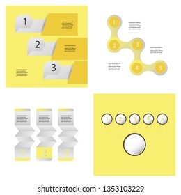 Set of Abstract infographics number options template. Vector illustration. Can be used for workflow layout, diagram, business step options, banner, web design.