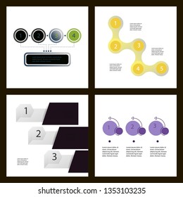 Set of Abstract infographics number options template. Vector illustration. Can be used for workflow layout, diagram, business step options, banner, web design.