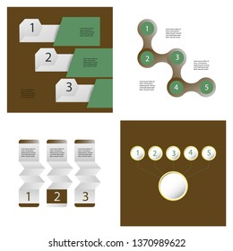 Set of Abstract infographics number options template. Vector illustration. Can be used for workflow layout, diagram, business step options, banner, web design.