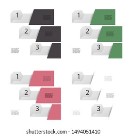 Set of Abstract infographics number options template. Vector illustration. Can be used for workflow layout, diagram, business step options, banner, web design.