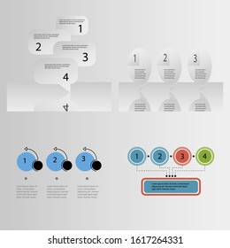 Set of Abstract infographics number options template. Vector illustration. Can be used for workflow layout, diagram, business step options, banner, web design.