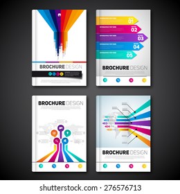 Set of abstract infographics vector business flyer, brochure design template