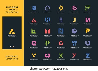 Set of abstract initial a-z.monogram logo design, icons for business of luxury,elegant and random