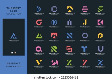 Set of abstract initial a-z.monogram logo design, icons for business of luxury,elegant and random