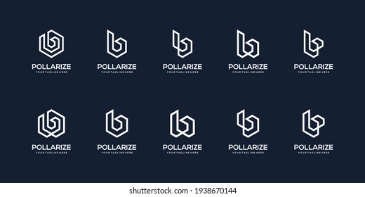 Set of abstract initial letter B logo design template. icons for business of building, construction