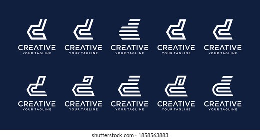 Set of abstract initial letter d logo template. icons for business of fashion, digital, technology,