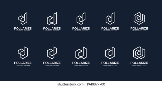 Set of abstract initial letter D logo design template. icons for business of building, construction