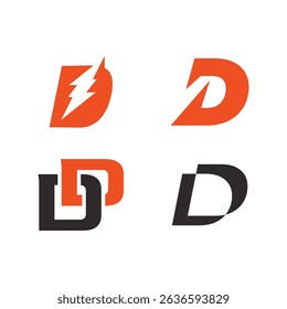 Set of Abstract Initial Letter D Logo Design. 