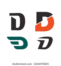 Set of Abstract Initial Letter D Logo Design. 