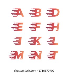 Set of abstract initial letter fast logo design template. Creative elegant vector sign design for corporate business identity