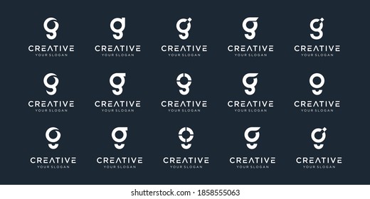 Set of abstract initial letter G logo template. icons for business of fashion, sport, financial