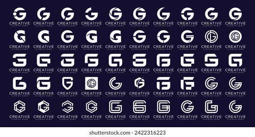 Set of abstract initial letter G logo template