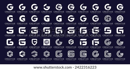 Set of abstract initial letter G logo template