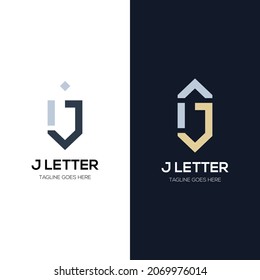 Set of abstract initial letter j logo design template. icons for business of luxury, elegant, simple