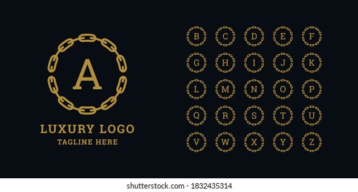 Set von abstrakter Initial-Logo-Designvorlage. Symbole für Unternehmen des Luxus 