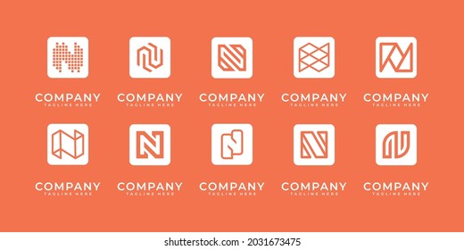 Conjunto de letras iniciales abstractas y plantilla de diseño de logotipo. iconos para negocios de lujo