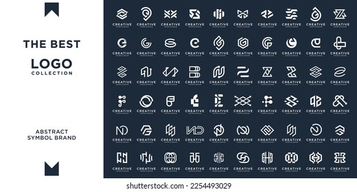 set of abstract initial letter A to Z logo shape design template. inspiration monogram