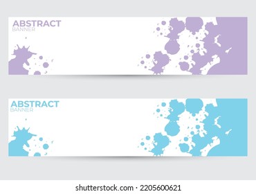 set of abstract ink banner