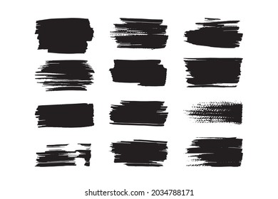 set of abstract ink brush illustration design, silhouette of various brush collection template vector