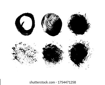 Satz abstrakter Tinte auf weißem Hintergrund.Handgezeichnet schwarzer Kreis. Hochwertiges Werkstück.