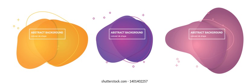 Set of Abstract ink shapes Background Templates in Pink-Salmon, Tapestry, Medium-Red-Violet, Royal-Purple, Tree-Poppy, Sunglow Gradients Colors for Logo, Flyer, Website etc.
