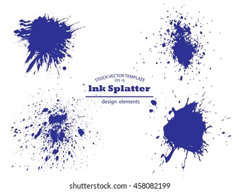Set of Abstract Ink splash background, grunge vector design template - paint brush
