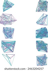 A set of abstract isolated futuristic node network connection design elements.